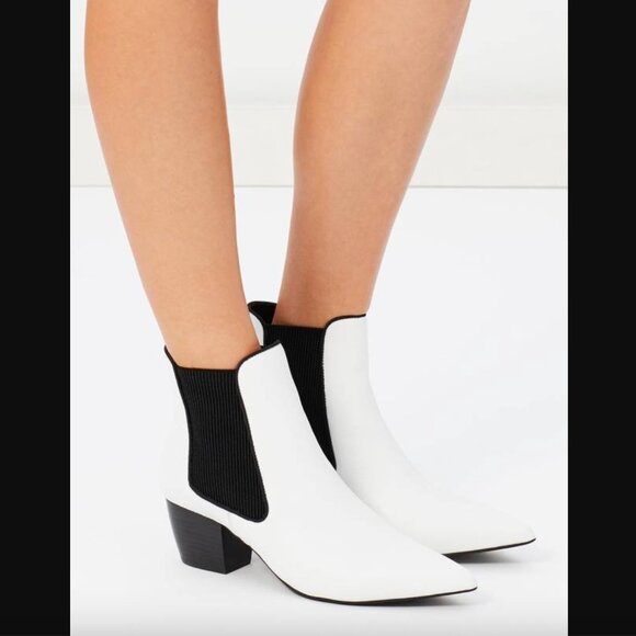 Sol Sana White Heeled Ankle Chelsea Boots EU 39 / US 8 - Picture 1 of 7